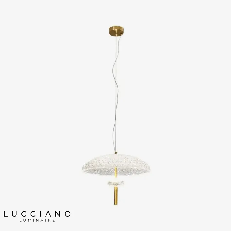 Modern LED pendant light with gold-plated glass