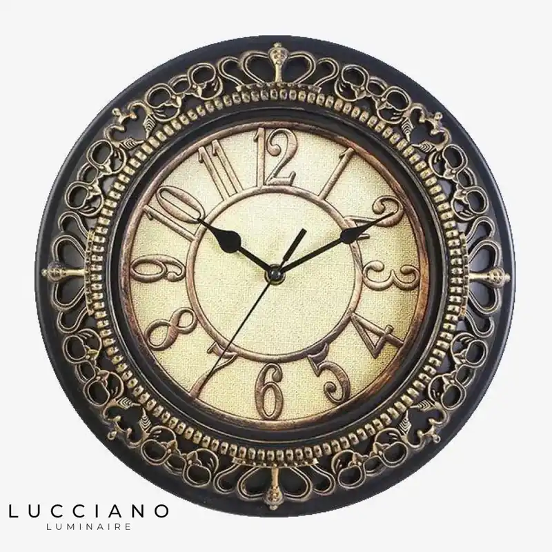 Vintage Metal Clock 25cm Antique