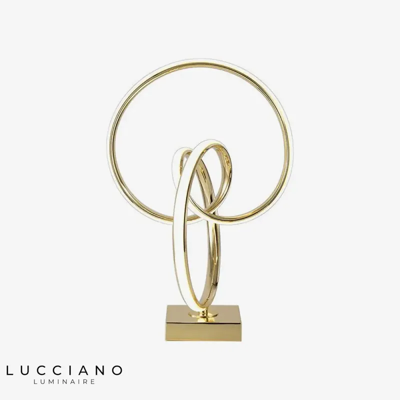 Golden spiral LED bedside lamp