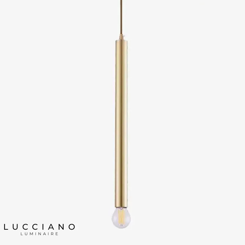 Simple Golden Cylinder LED Pendant Light