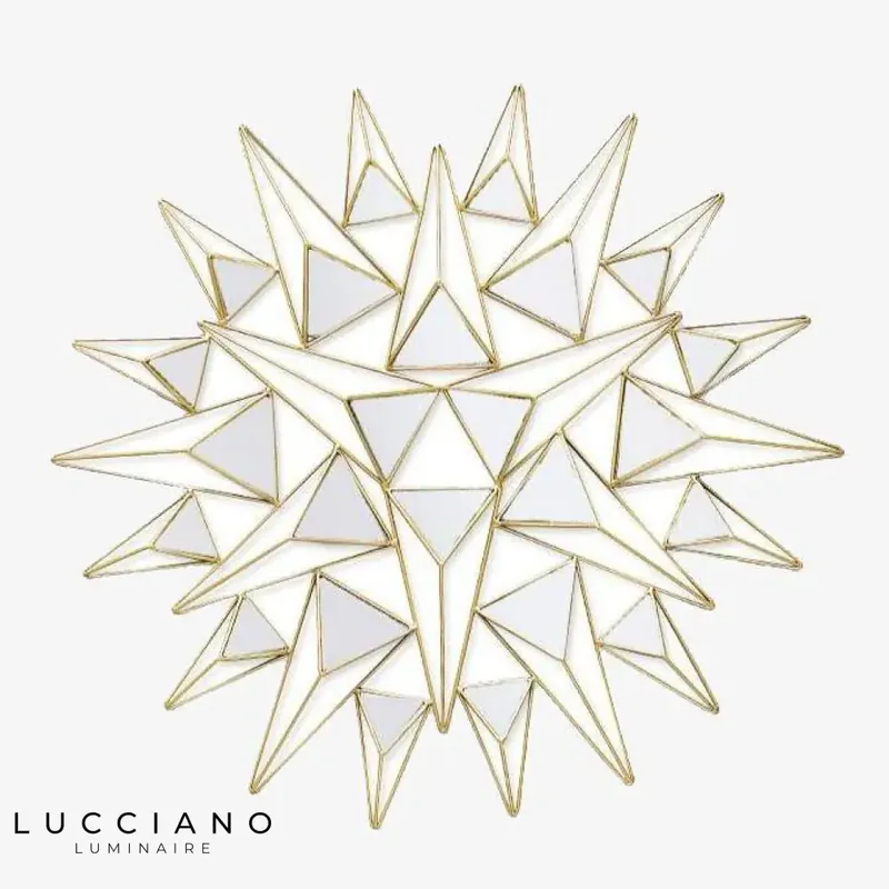 3D triangle design wall mirror