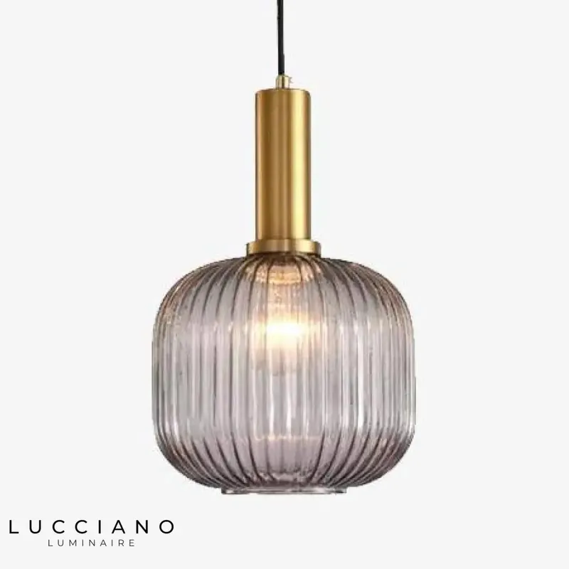 Stained glass and gold lamp