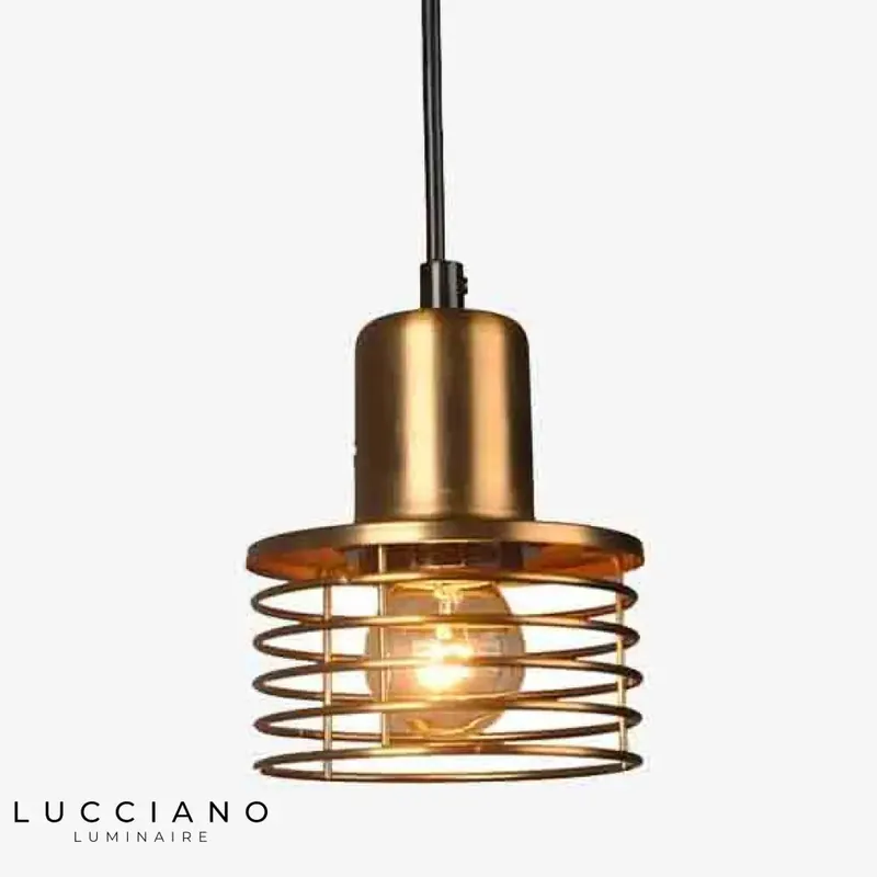Golden Spiral Loft Retro Pendant Light