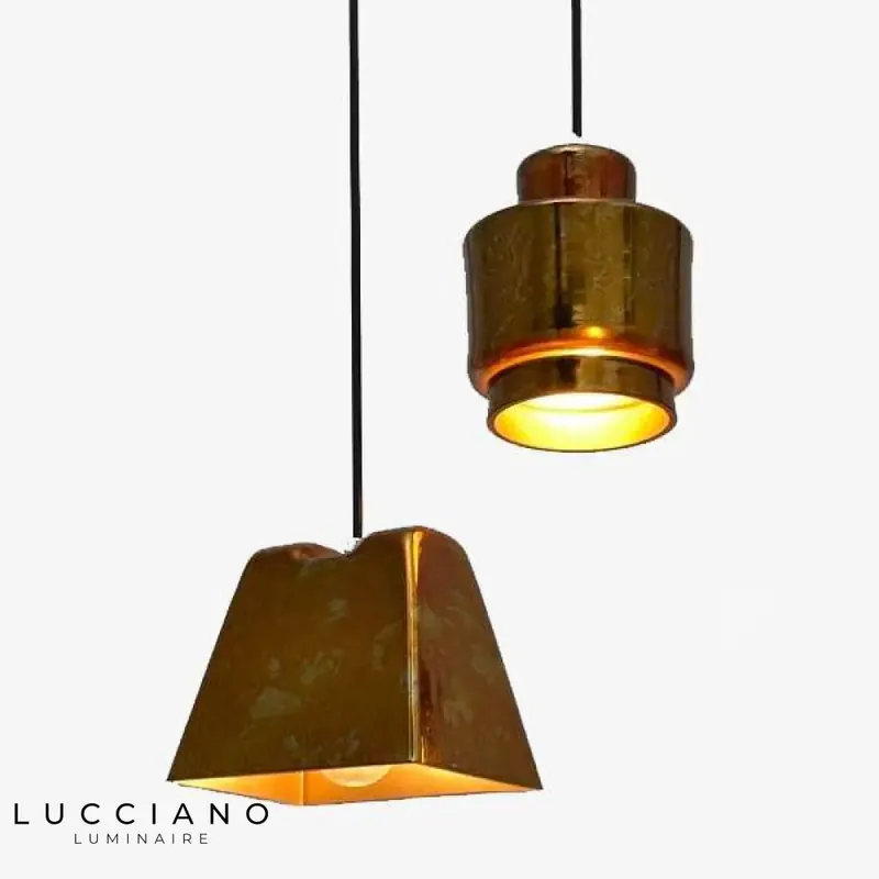 Designer copper LED pendant light (various shapes)