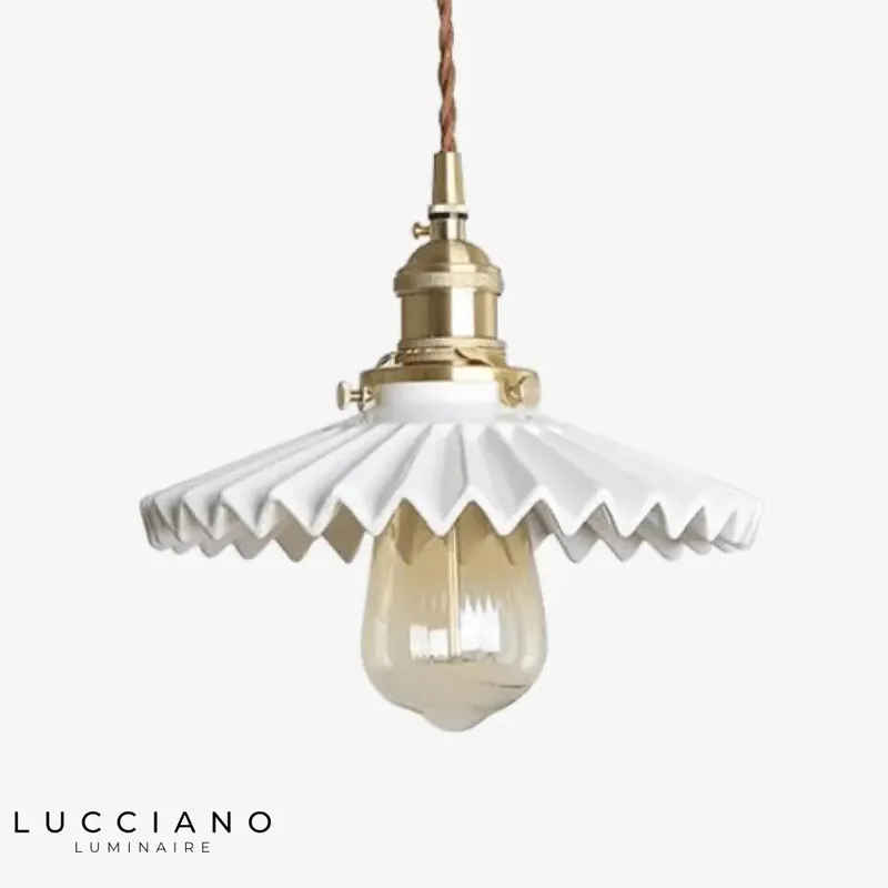 Gold LED and white pendant light