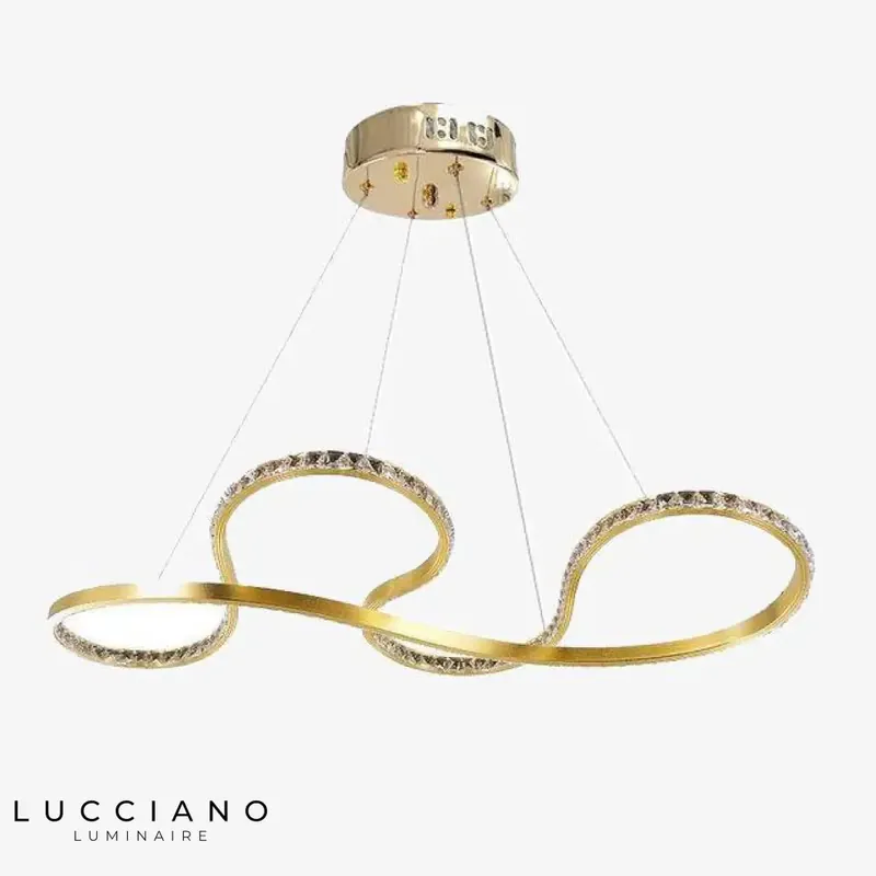 Designer Crystal Gold LED Chandelier.