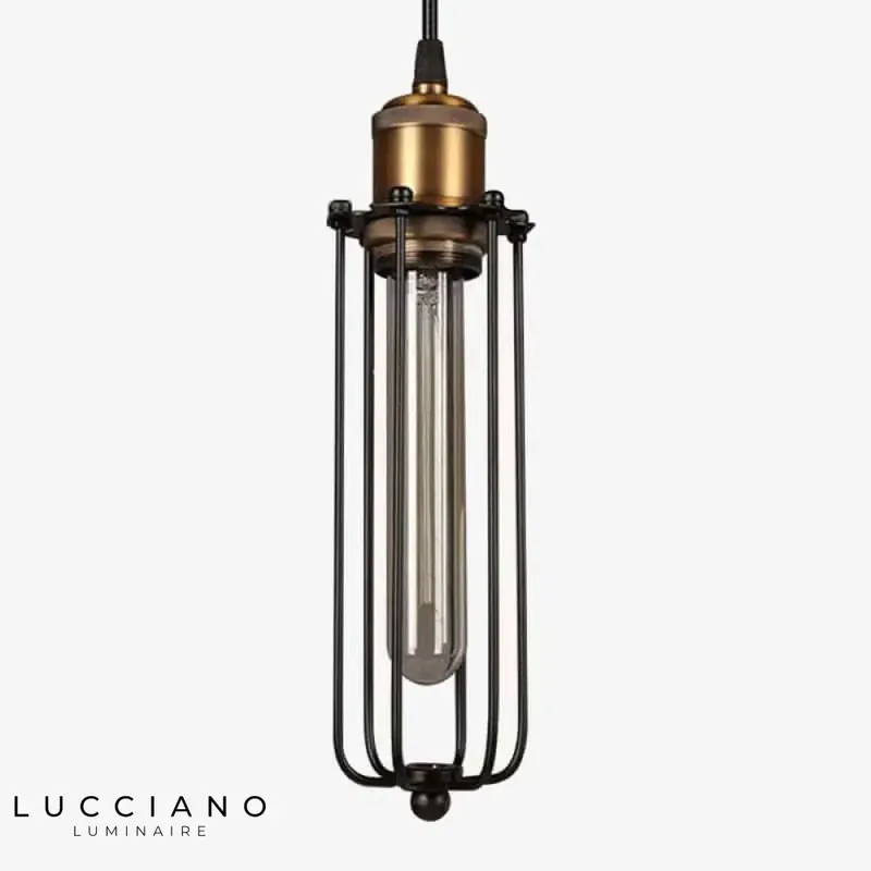 Vintage industrial cage pendant light