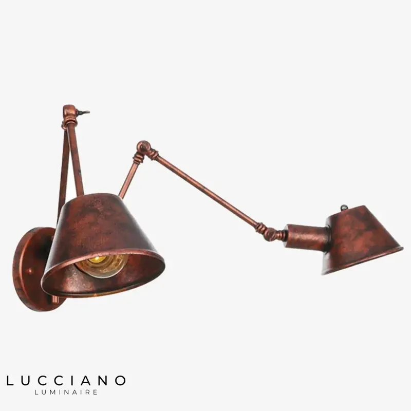 Industrial copper LED wall light