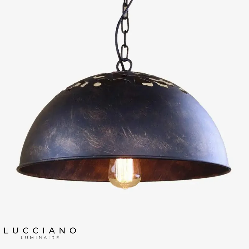 LED pendant lamp metal shade Rust
