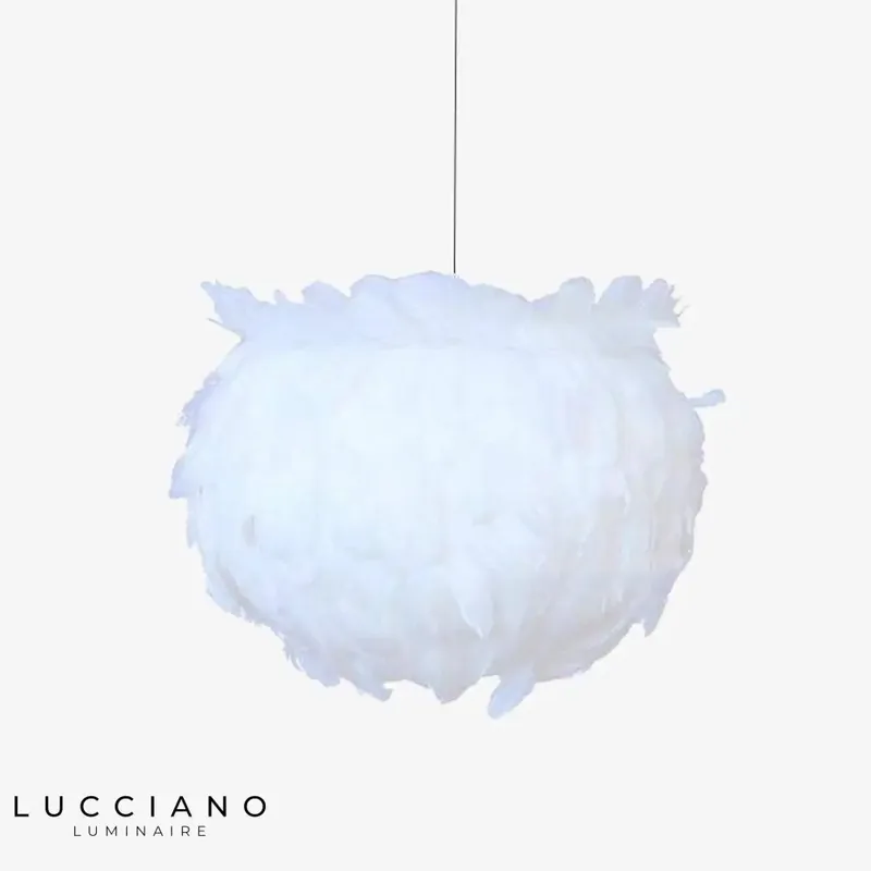 White Loft Feather LED Chandelier