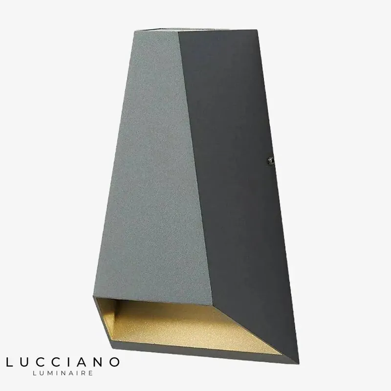 Geometric grey LED wall light