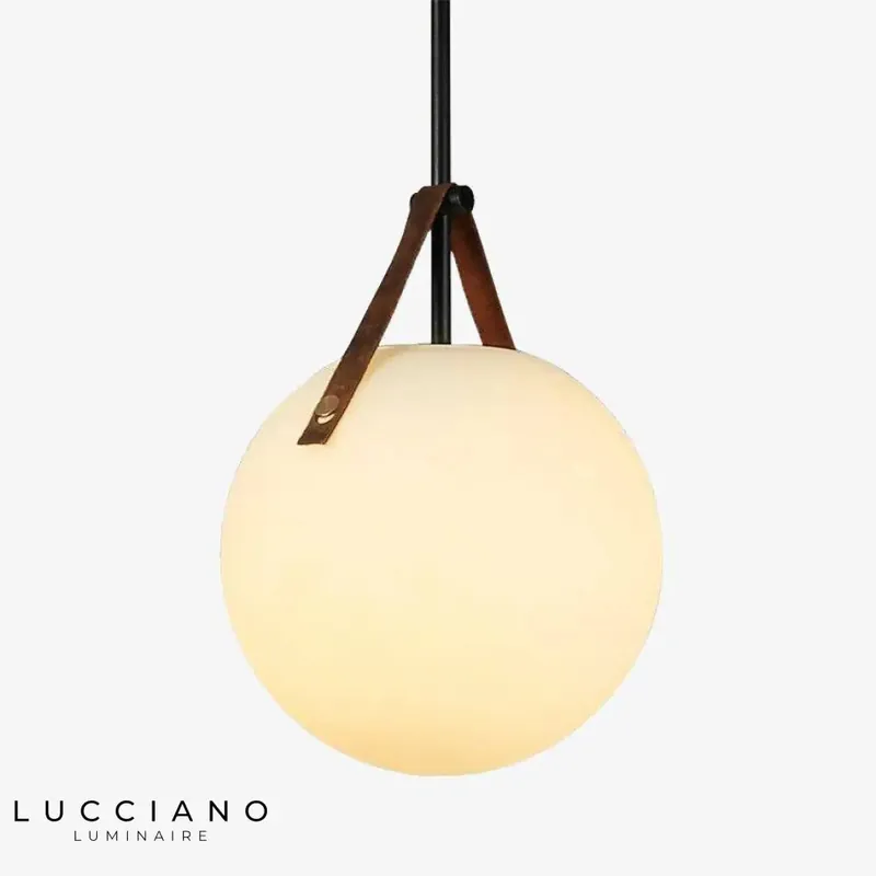 Glass sphere designer LED pendant light