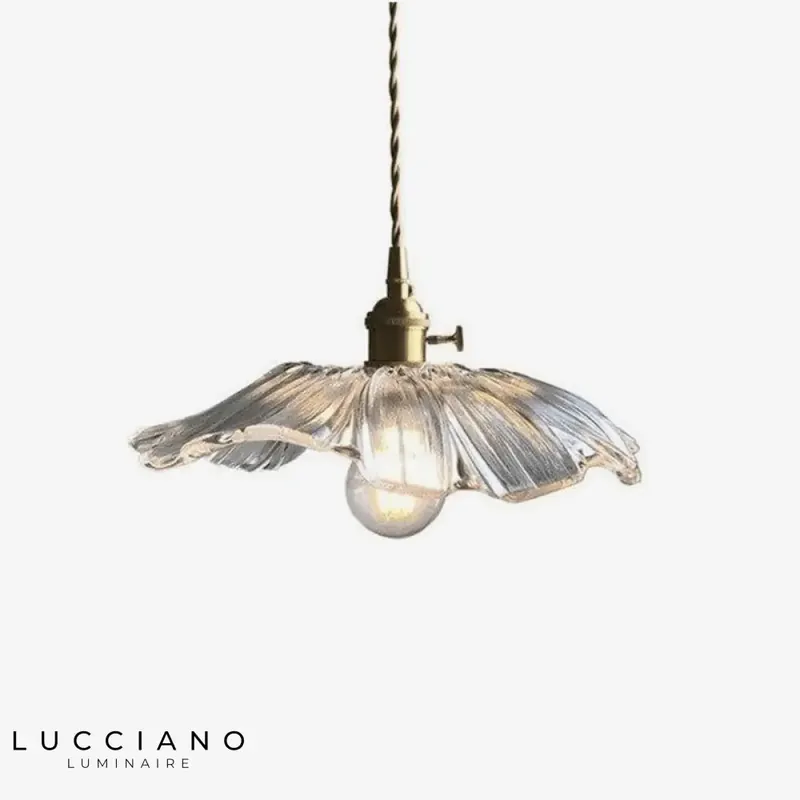 Retro LED glass flower pendant light