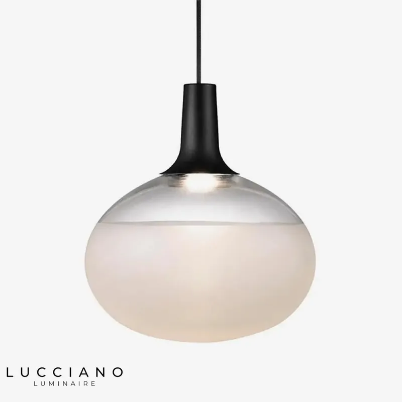 White oval design LED pendant light