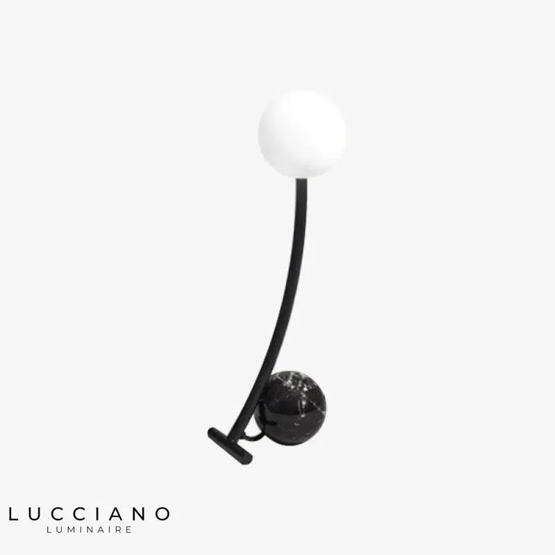 Marble and metal LED designer lamp
