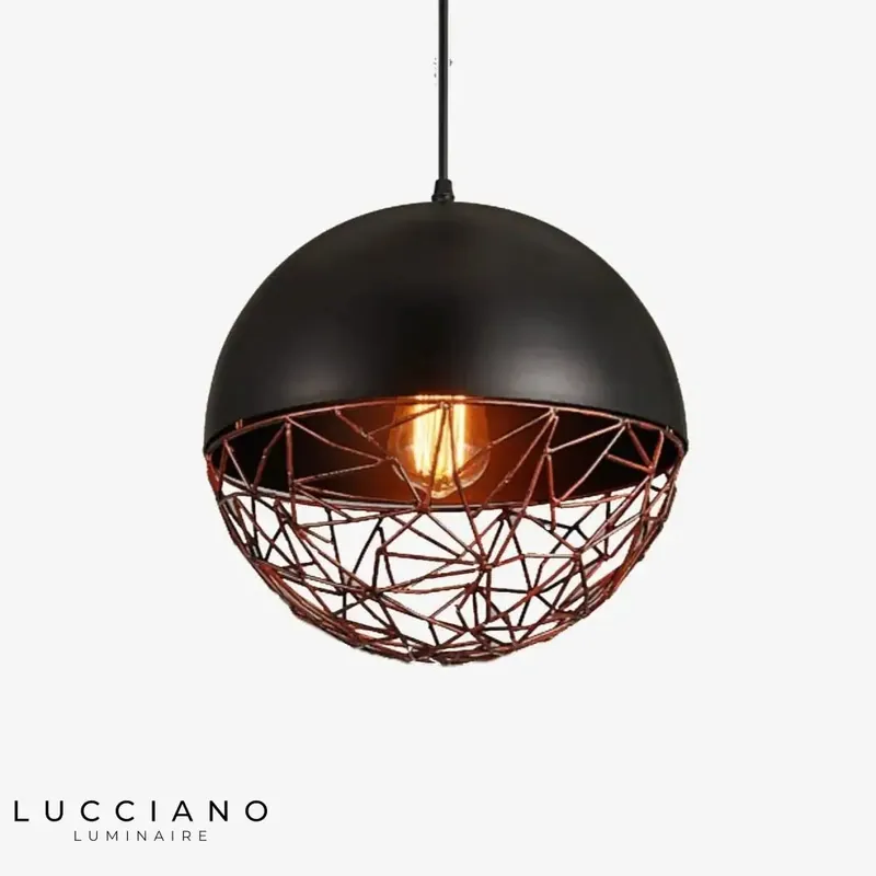 Metal LED pendant light with Edison bulb