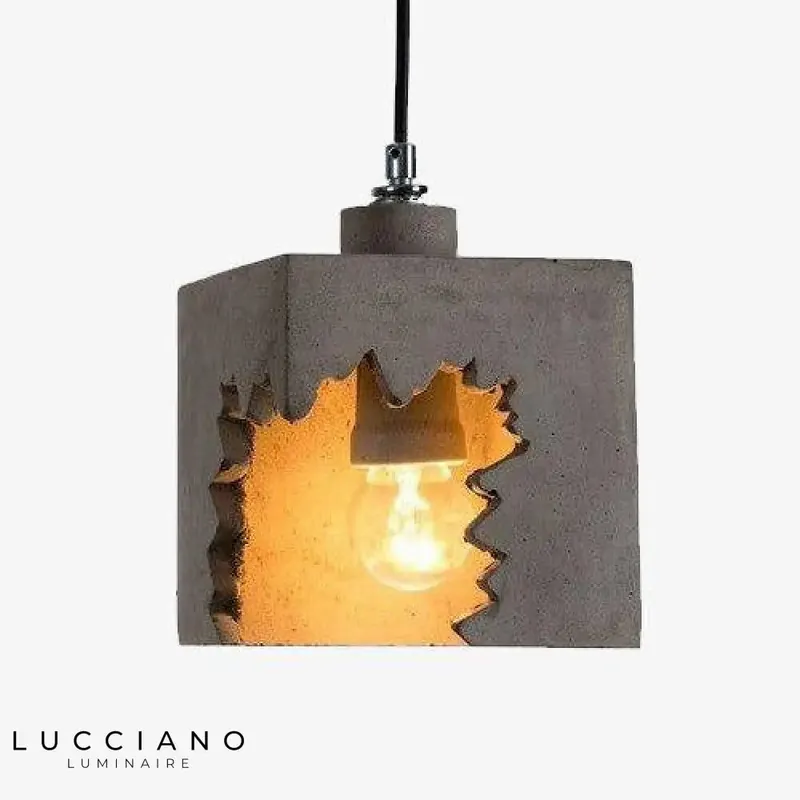Modern Grey Cube LED Pendant Light