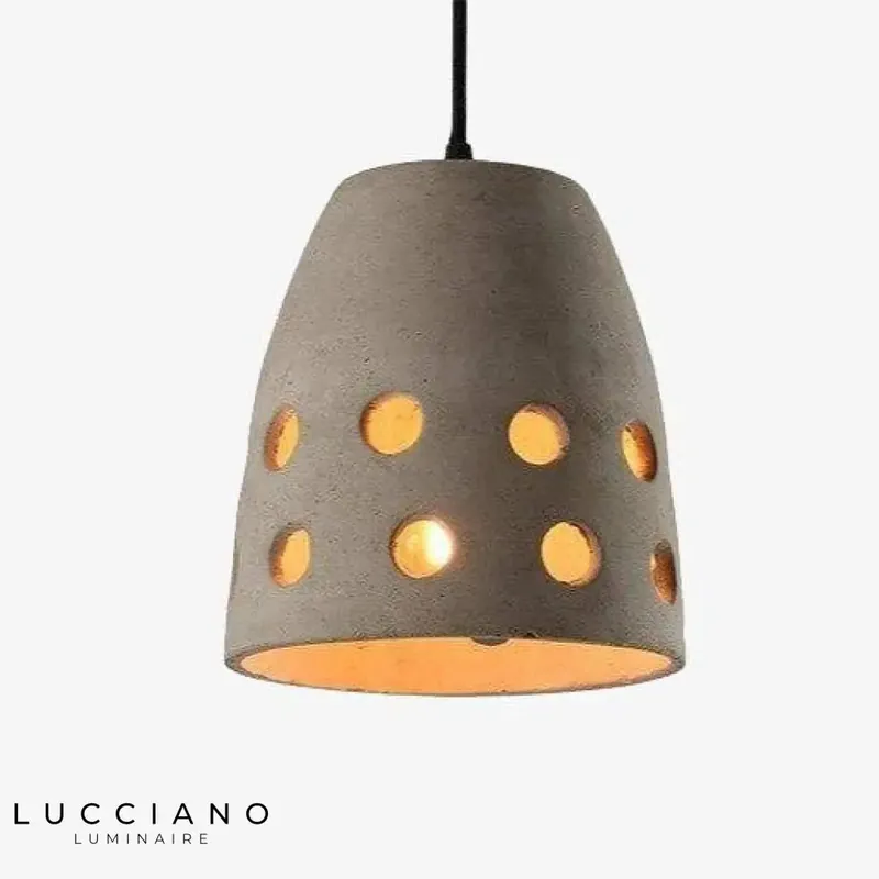 Hang Perforated Cement LED Pendant