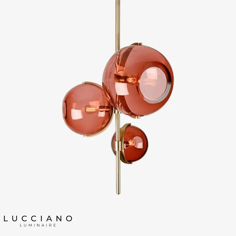 Golden three-globe red LED