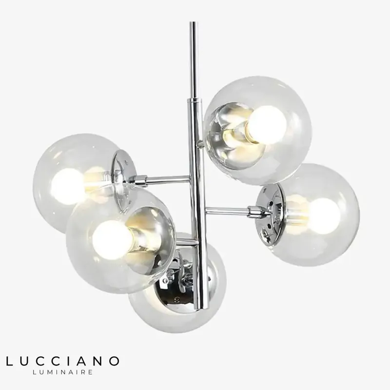 Elegant chrome glass LED pendant light