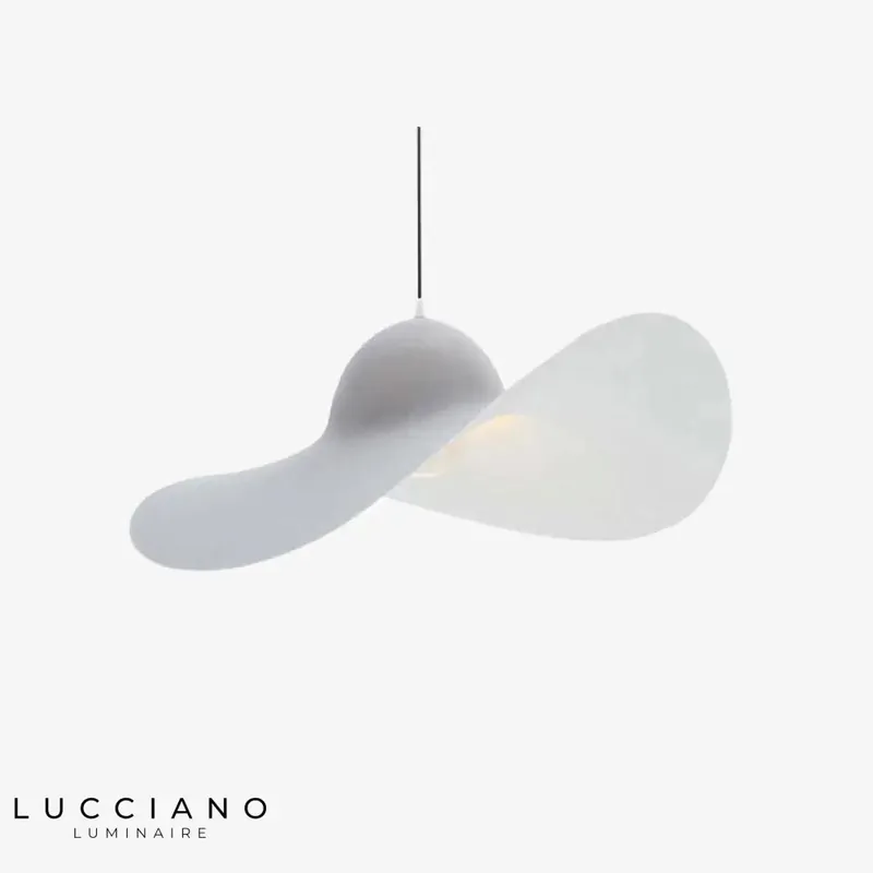 Hat White Wavy LED Pendant Light
