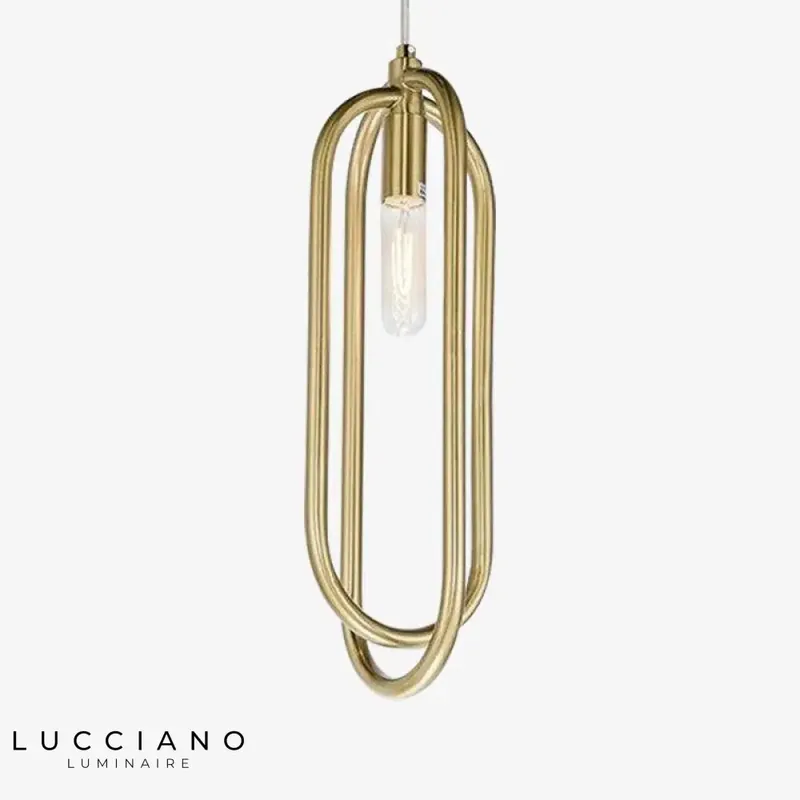 Double golden loop design pendant light