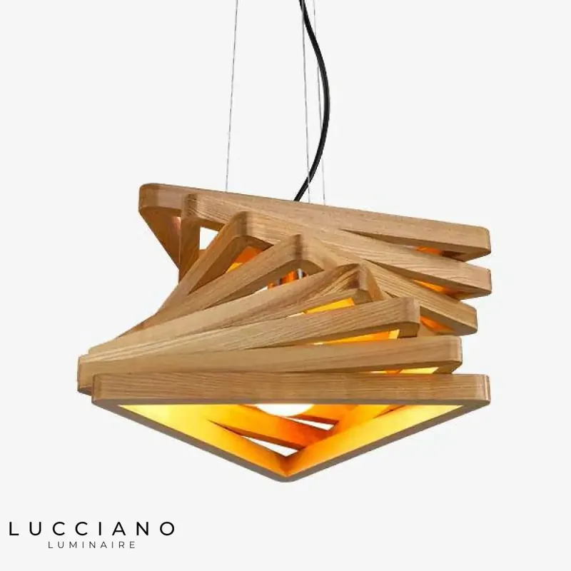 Triangle Design Wood Fruit Chandelier