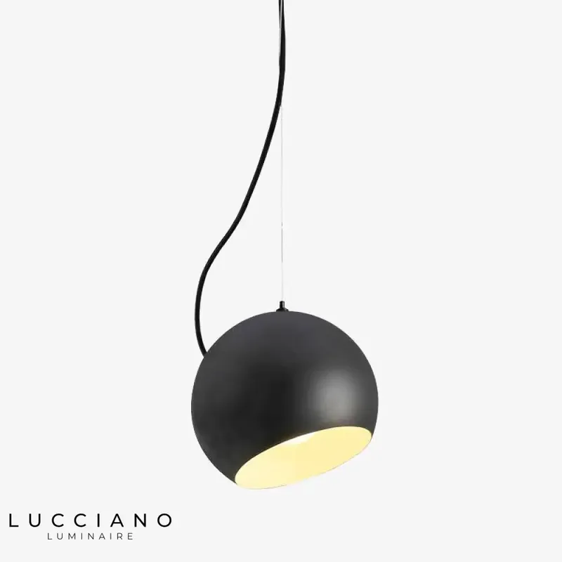 Black designer spherical pendant light