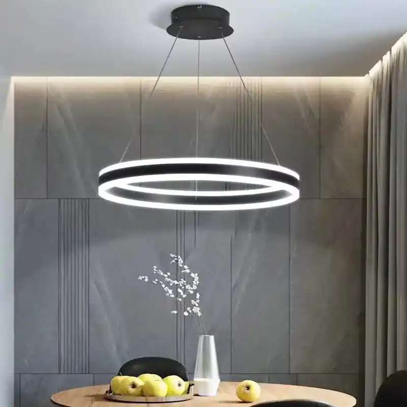 Elegant contemporary metal design chandelier.
