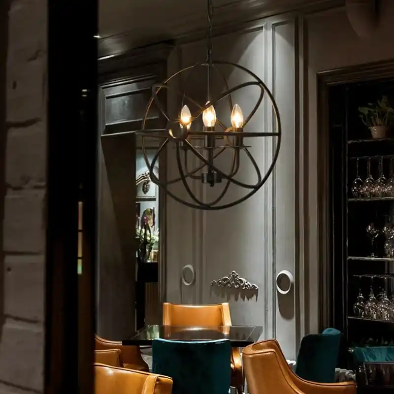Retro Metal Sphere Pendant Light