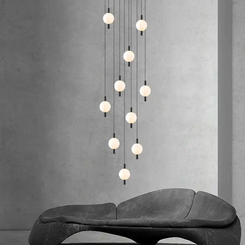 Elegant contemporary bright globe chandelier