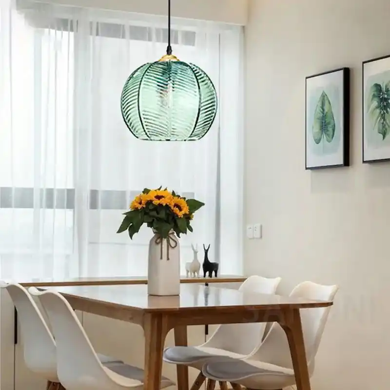 Nordic minimalist striped glass chandelier