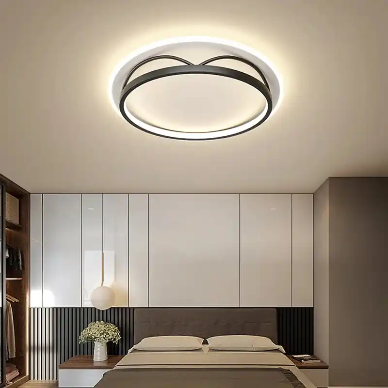 Modern square LED chandelier.