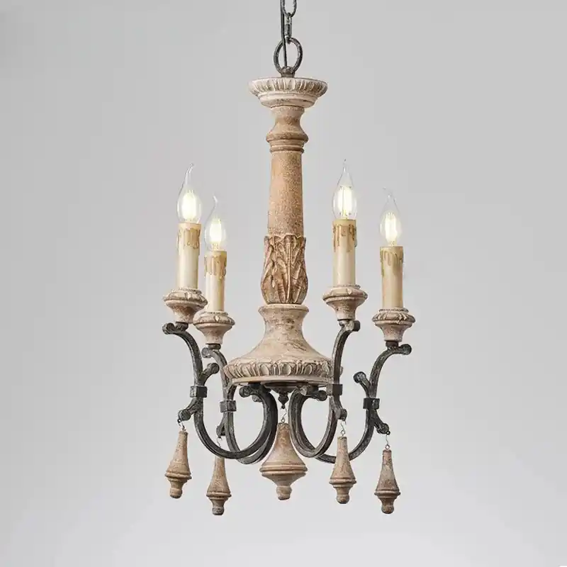 Vintage wooden lamp, guaranteed charm.