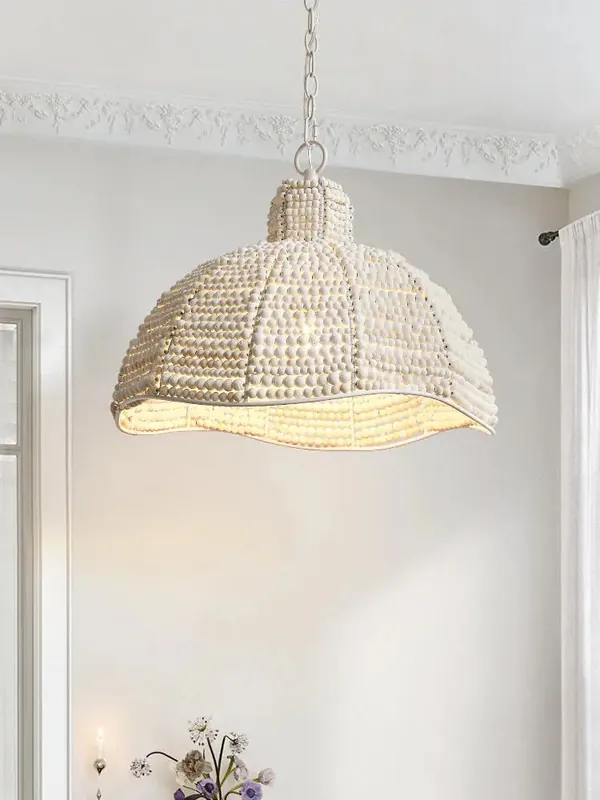 Rustic vintage wooden LED chandelier