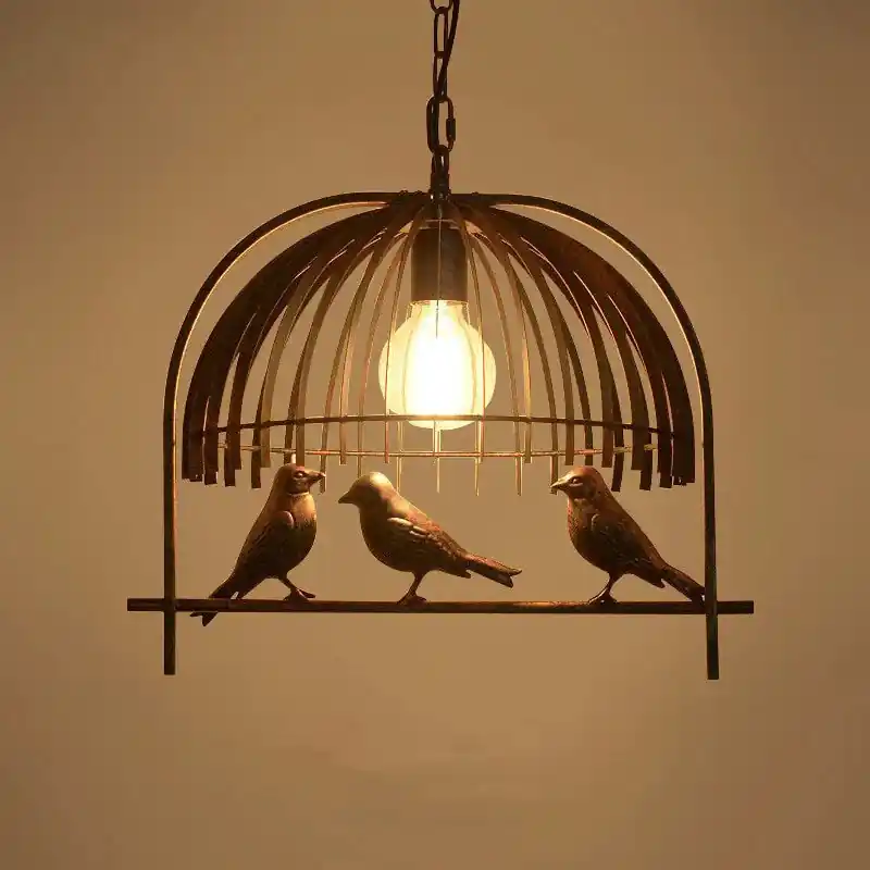 Vintage wrought iron cage chandelier