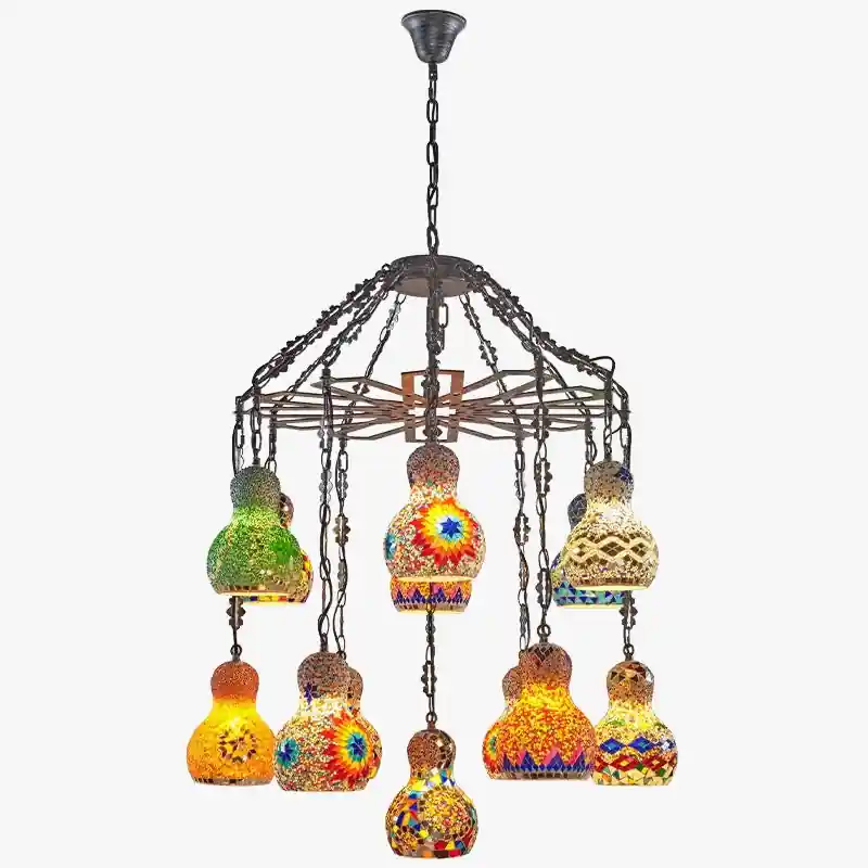 Elegant bright vintage Turkish chandelier.