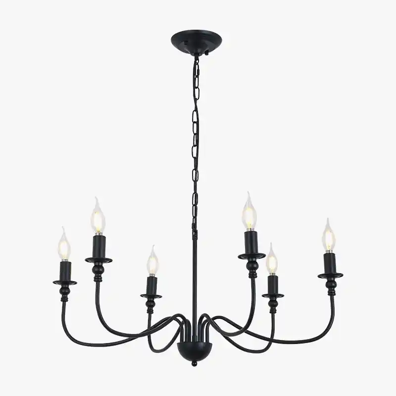 Modern design black iron chandelier