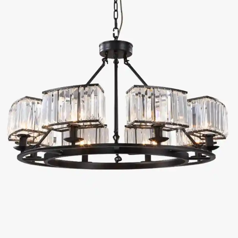 Vintage industrial crystal chandelier.