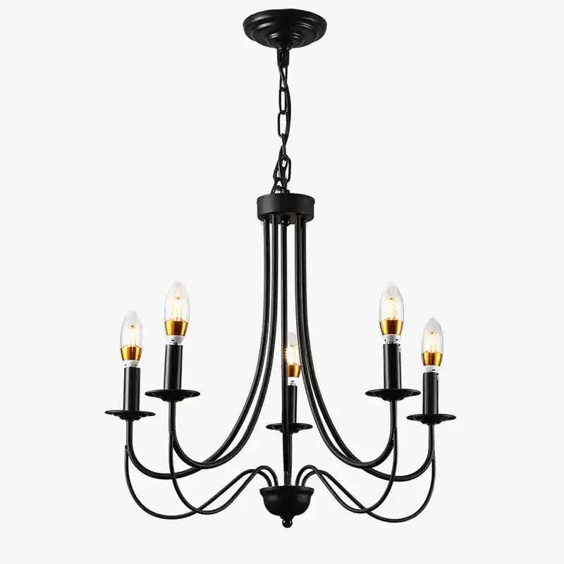 Vintage Industrial Chandelier 5-Bulb