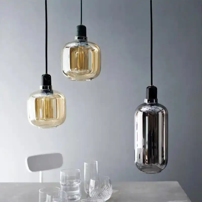 Danish luminous glass chandelier