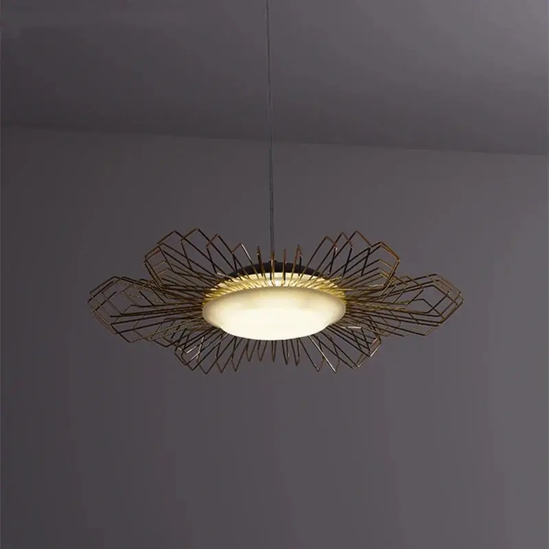 Modern elegant luminous floral chandelier.