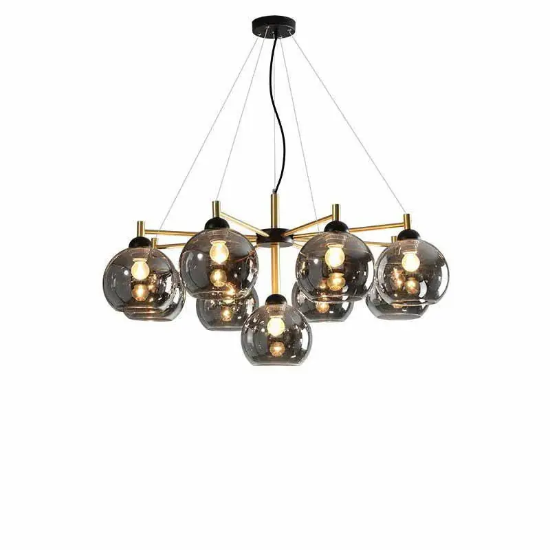 Nordic Glass Copper Pendant Chandelier