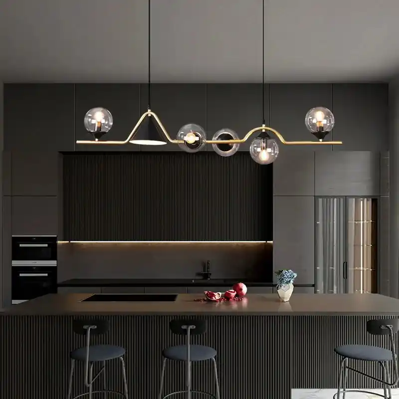 Bright modern glass chandelier