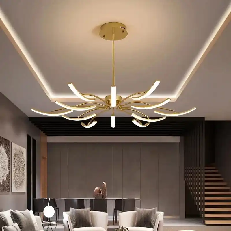 6-light black metal design chandelier