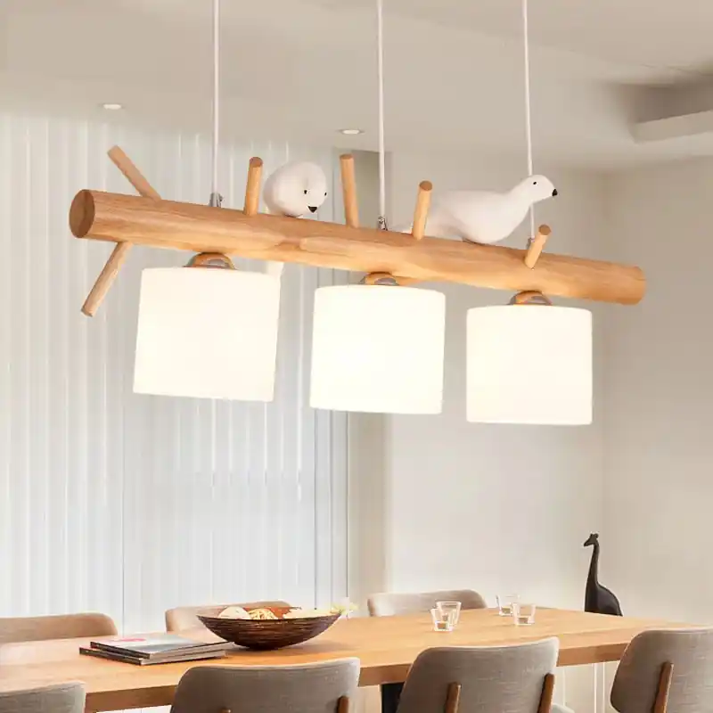 Nordic Scandinavian wooden chandelier