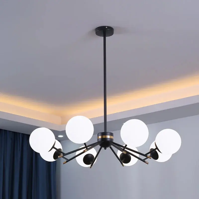 Modern clear sphere chandelier