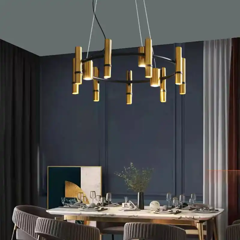 Versatile modern gold chandelier