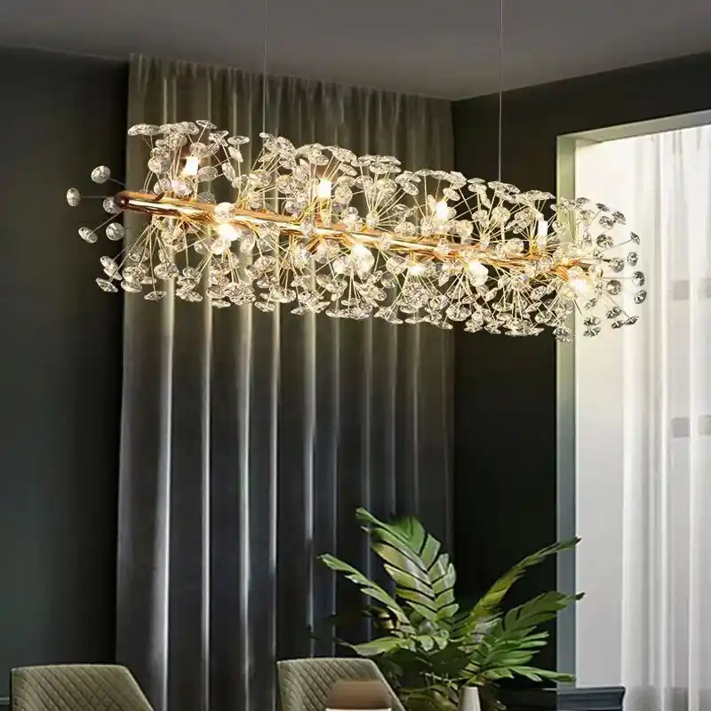 Suspended LED crystal chandelier