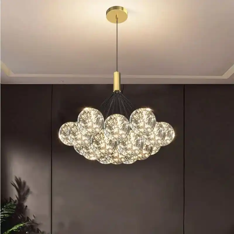 Romantic Star Glass Balls Chandelier